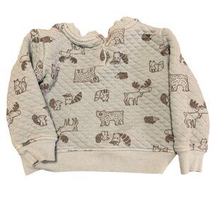 Koala Kids 24M Quilted Animal Print Cotton Casual Sweatshirt Green Winter